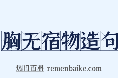 胸无宿物造句是什么意思的图片